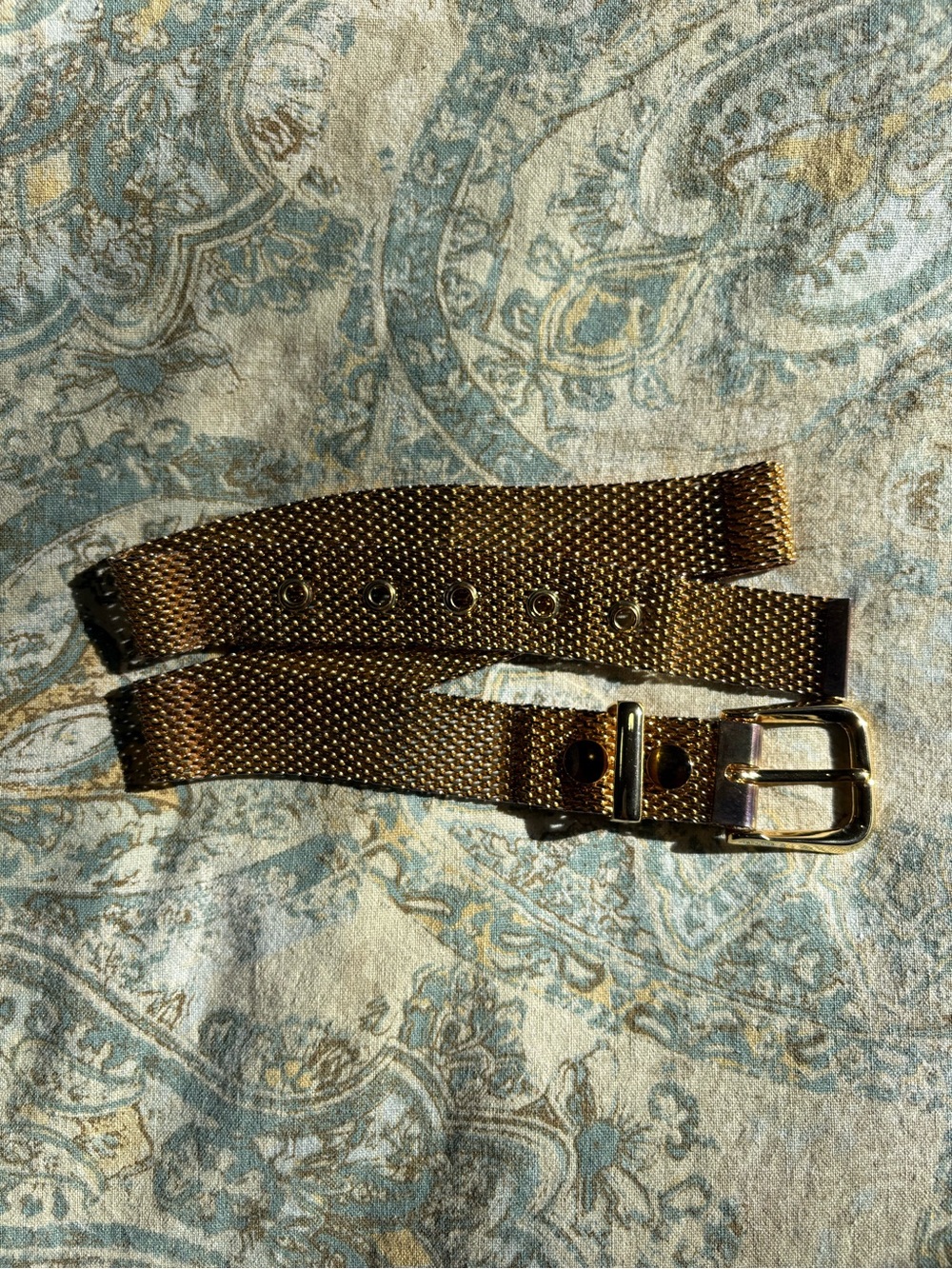 Vintage Shiny Gold Tone Metal Mesh Belt Retro Liquid Gold Statement Cinch Belt - Picture 4 of 13